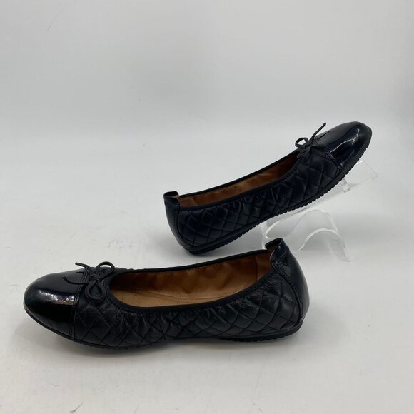 Josef Seibel Black Leather Flats with Bow Accent | Size 9 - Picture 1 of 7
